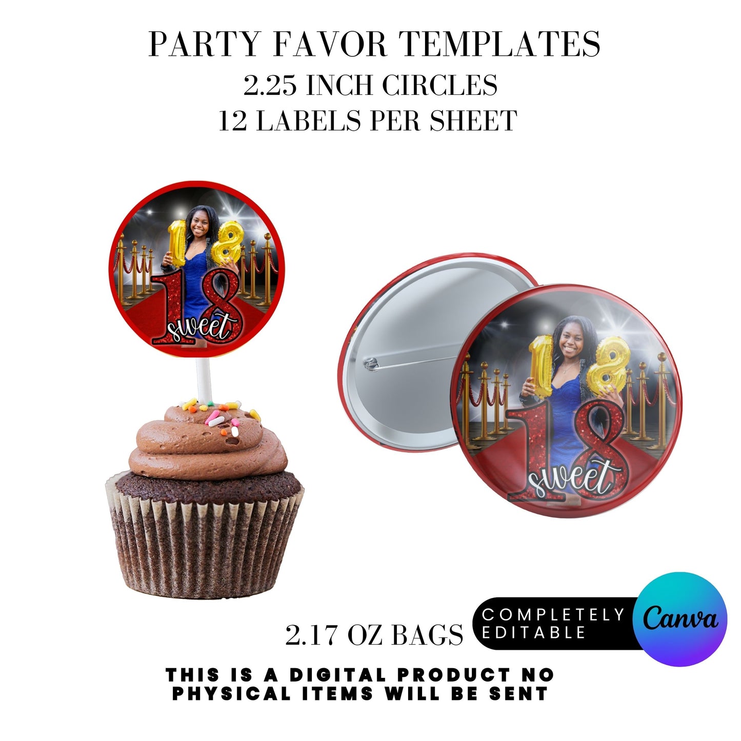 Hollywood Red Carpet Birthday Party Favors Templates Bundle