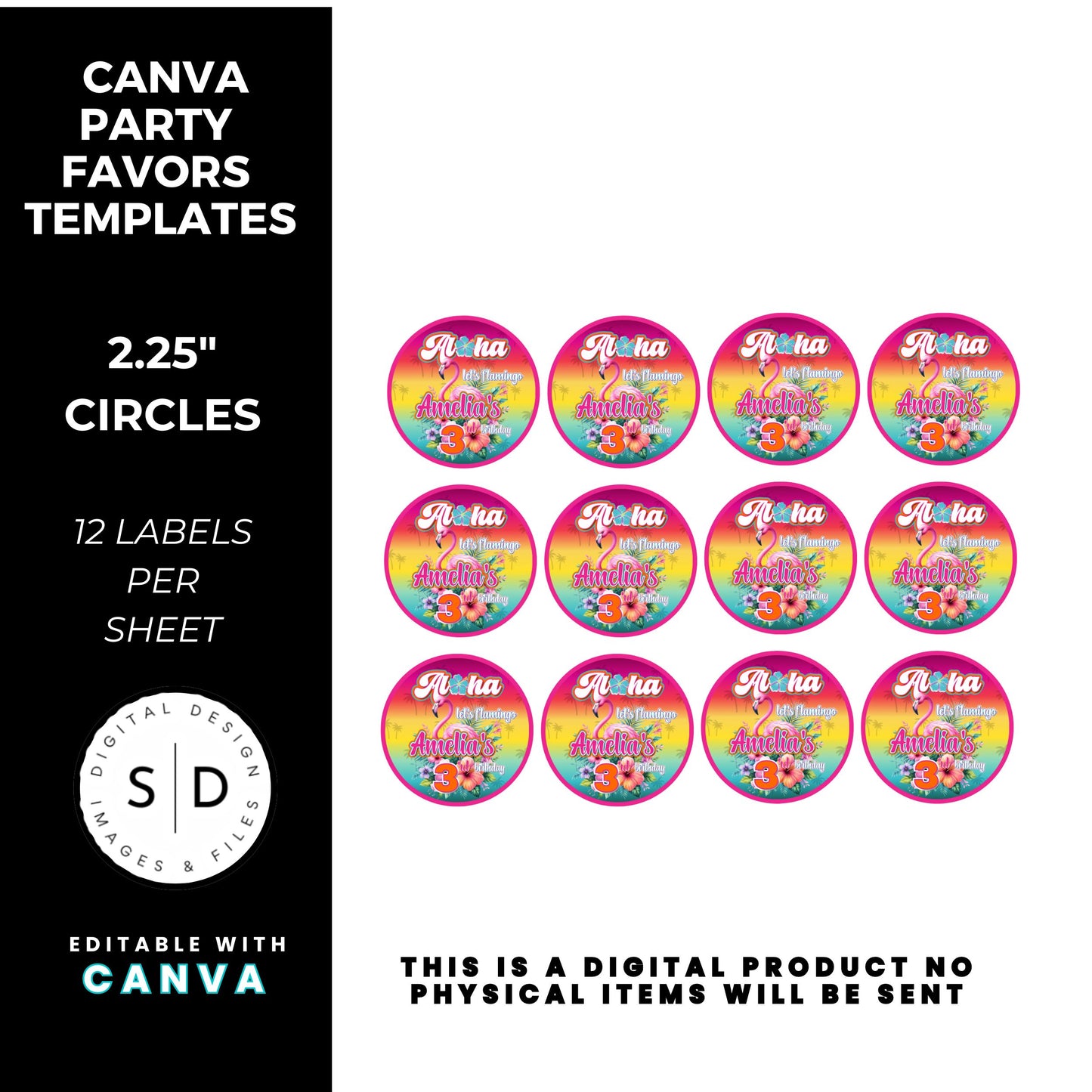 Candy Land Sweets Birthday Party Favor Templates
