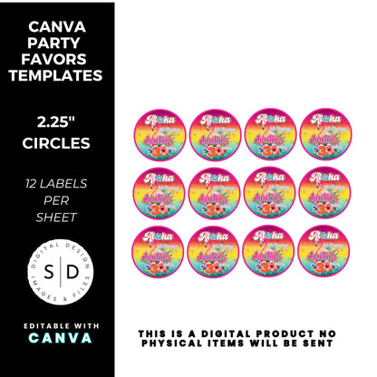 Candy Land Sweets Birthday Party Favor Templates