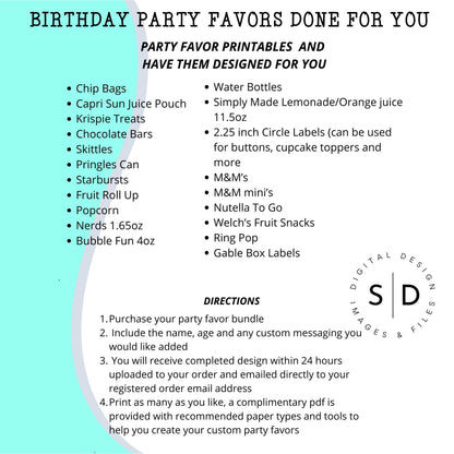 Frozen Birthday Party Favors DFY