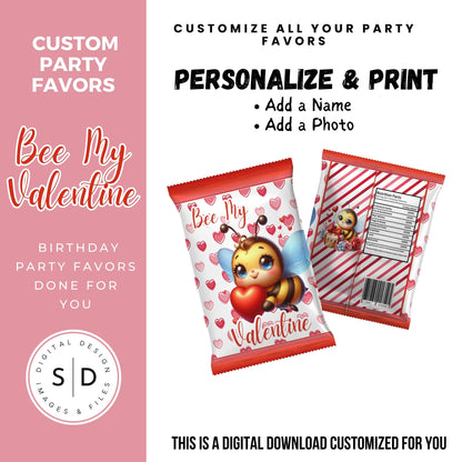 Bee My Valentine Party Favors Templates Bundle