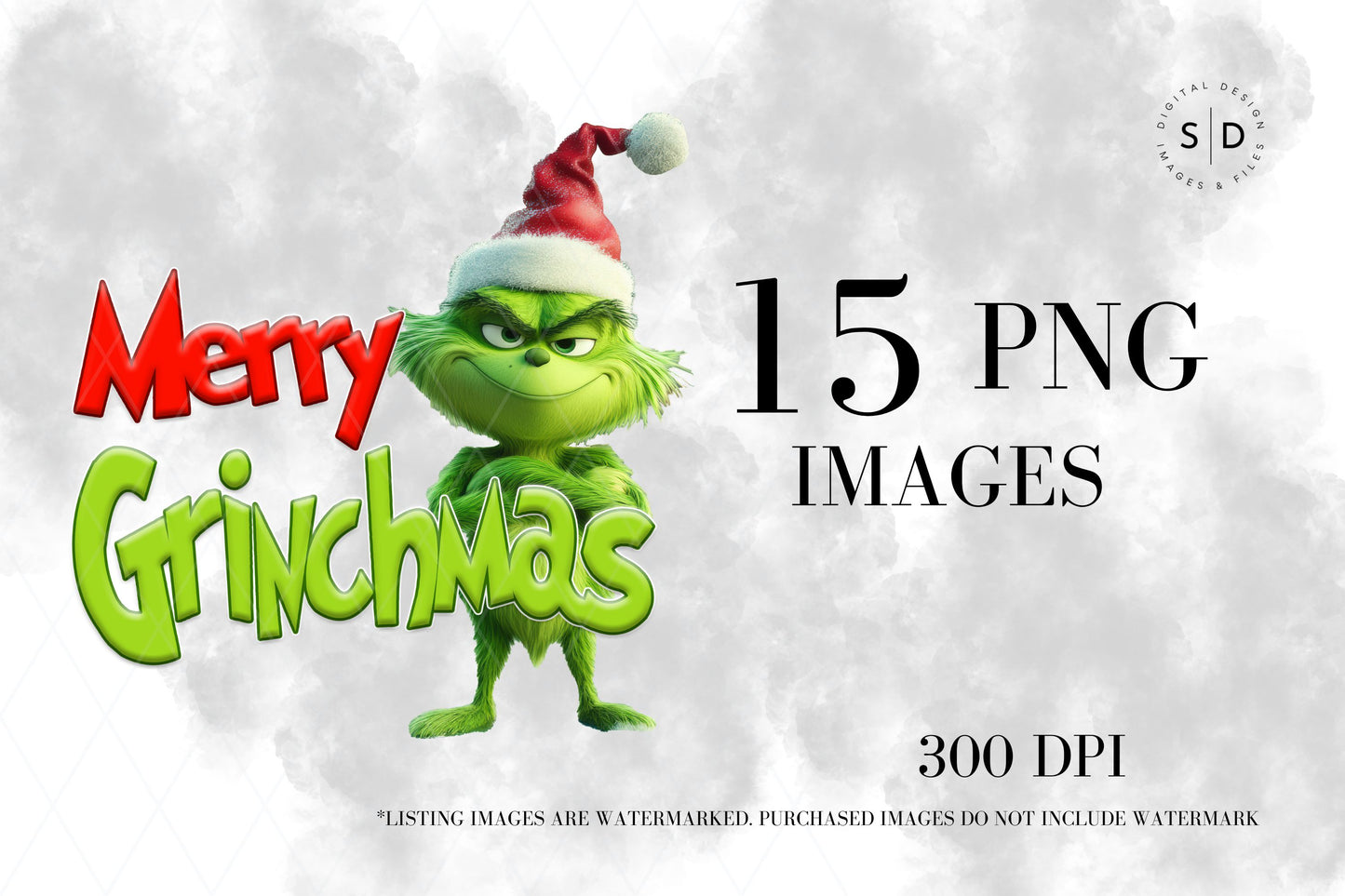 Merry Grinchmas Clipart PNG/JPG Bundle
