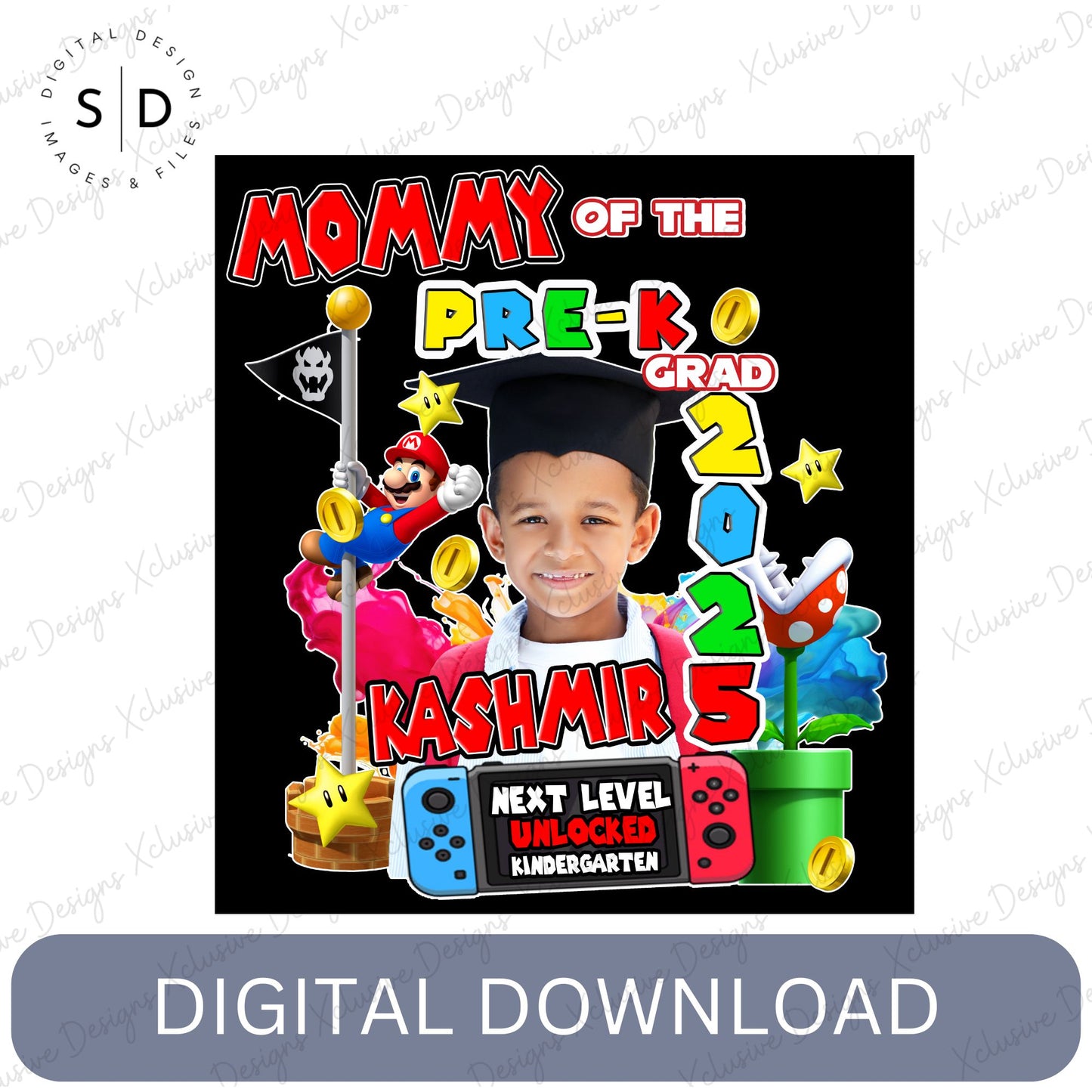 🎓 Custom Graduation PNG – Mario Theme 🎓