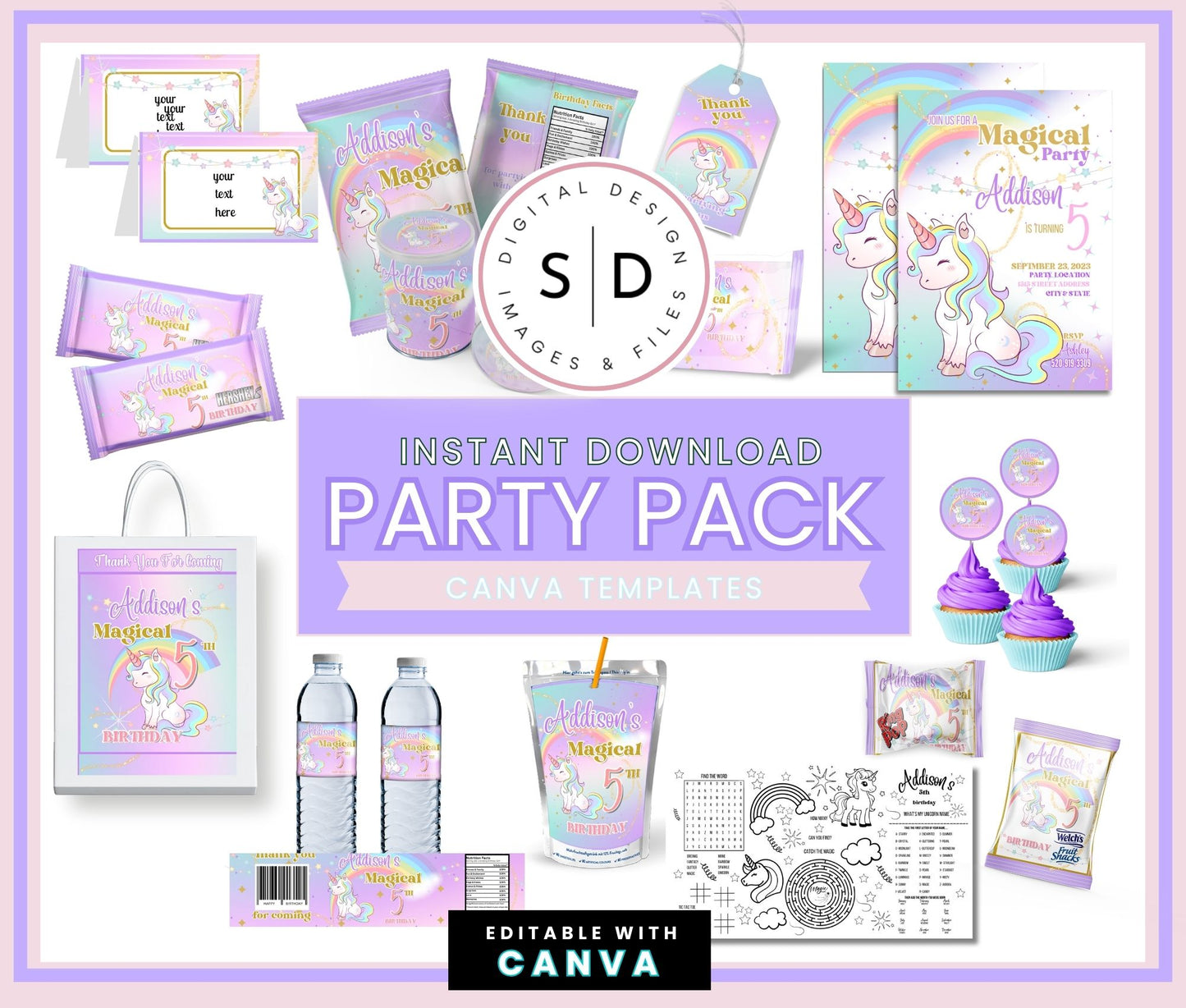 Magical Unicorn Complete Birthday Party Pack
