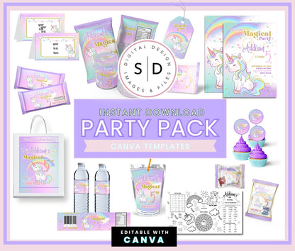 Magical Unicorn Complete Birthday Party Pack