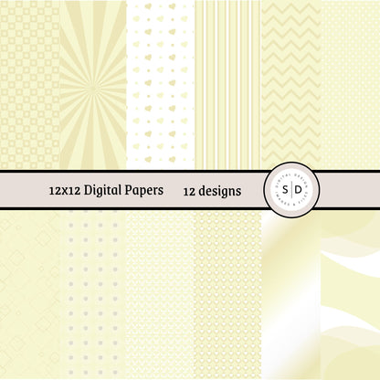 Pastel Pattern Paper Digital Papers Bundle
