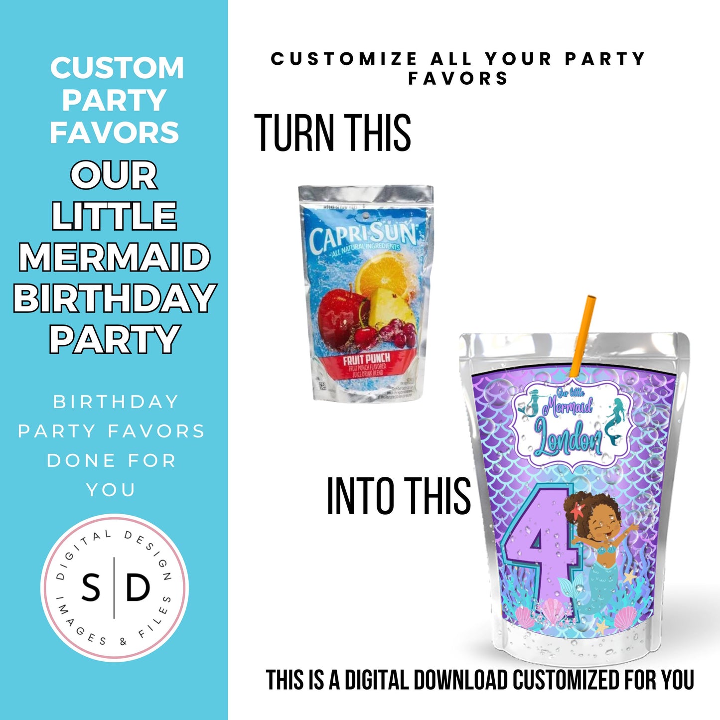 Our Little Mermaid Birthday Party Favors DFY