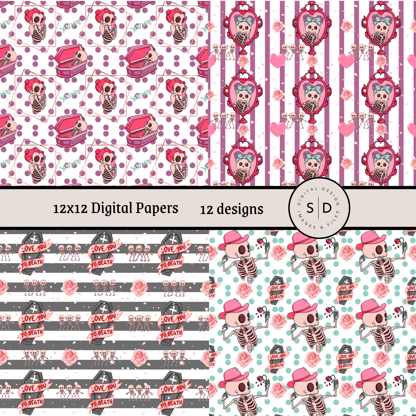 Valentines Lover Vol 3 Love You To Death Seamless Digital Papers