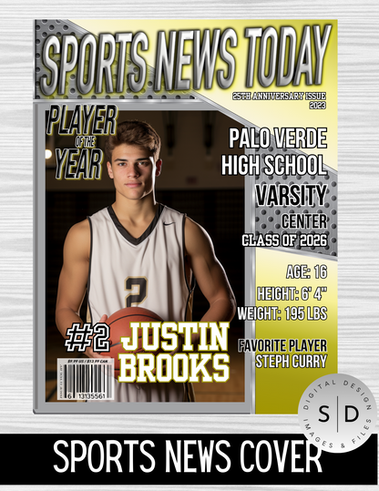 Sports News Player of the Year Magazine Cover Templates