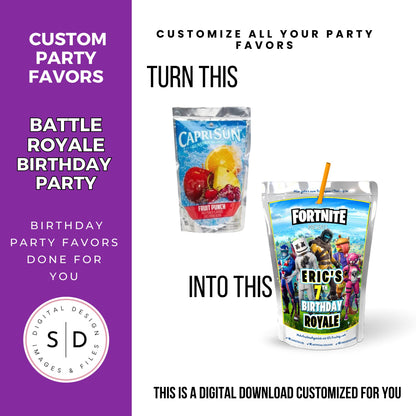 Fortnite Battle Royale Birthday Party Favors DFY