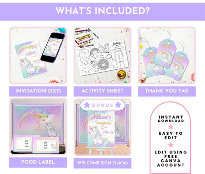 Magical Unicorn Complete Birthday Party Pack