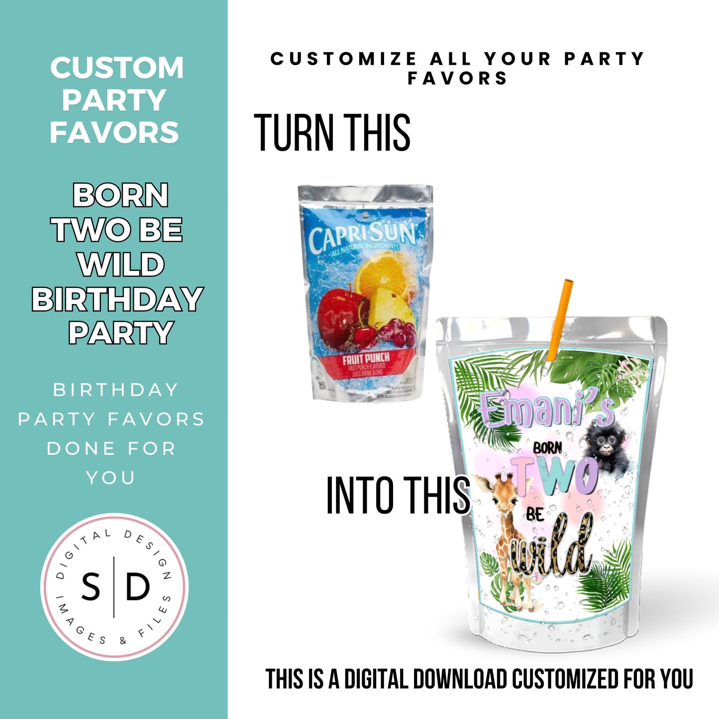 Born Two Be Wild Jungle Safari Birthday Party Favors DFY