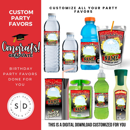 Class of 2025 Graduation Party Favor Canva Template Bundle 🎓✨