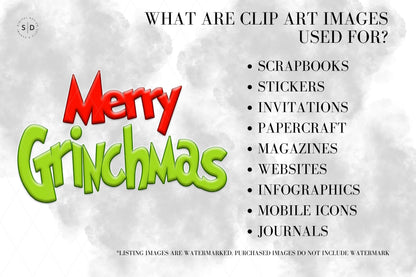 Merry Grinchmas Clipart PNG/JPG Bundle