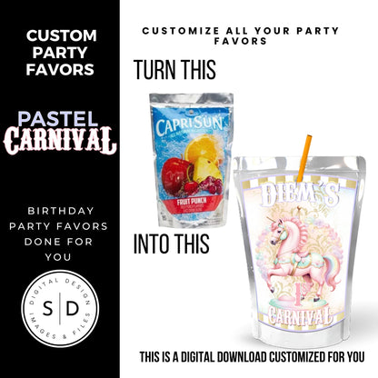 Pastel Carnival Birthday Party DFY Favor Bundle
