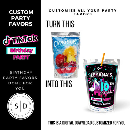 Tik Tok Social Media Party Printable Favor Designs DFY