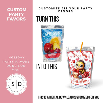Bee My Valentine Party Favors Templates Bundle
