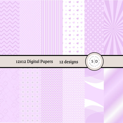 Pastel Pattern Paper Digital Papers Bundle
