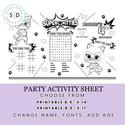Super Kitty Party Activity Sheet