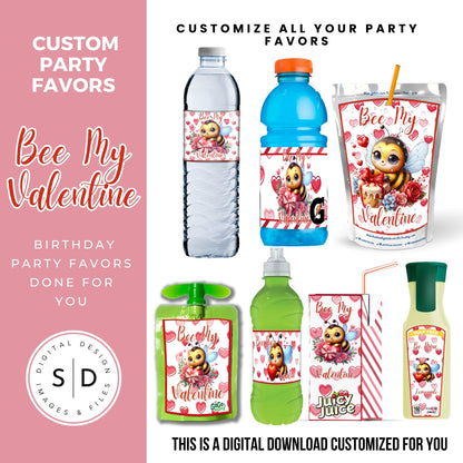 Bee My Valentine Party Favors Templates Bundle