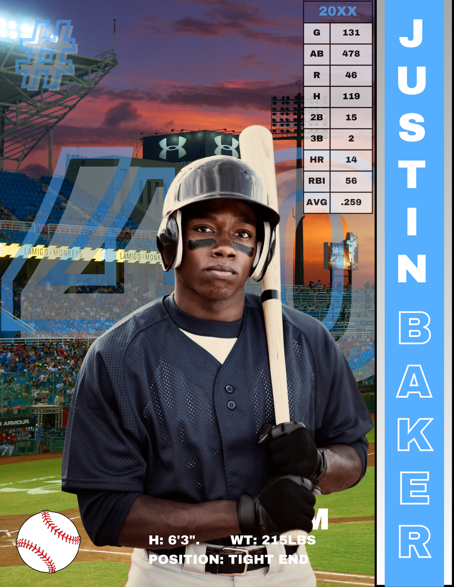 Baseball Player Trading Card Templates Bundle