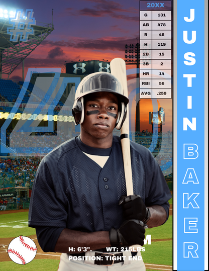 Baseball Player Trading Card Templates Bundle