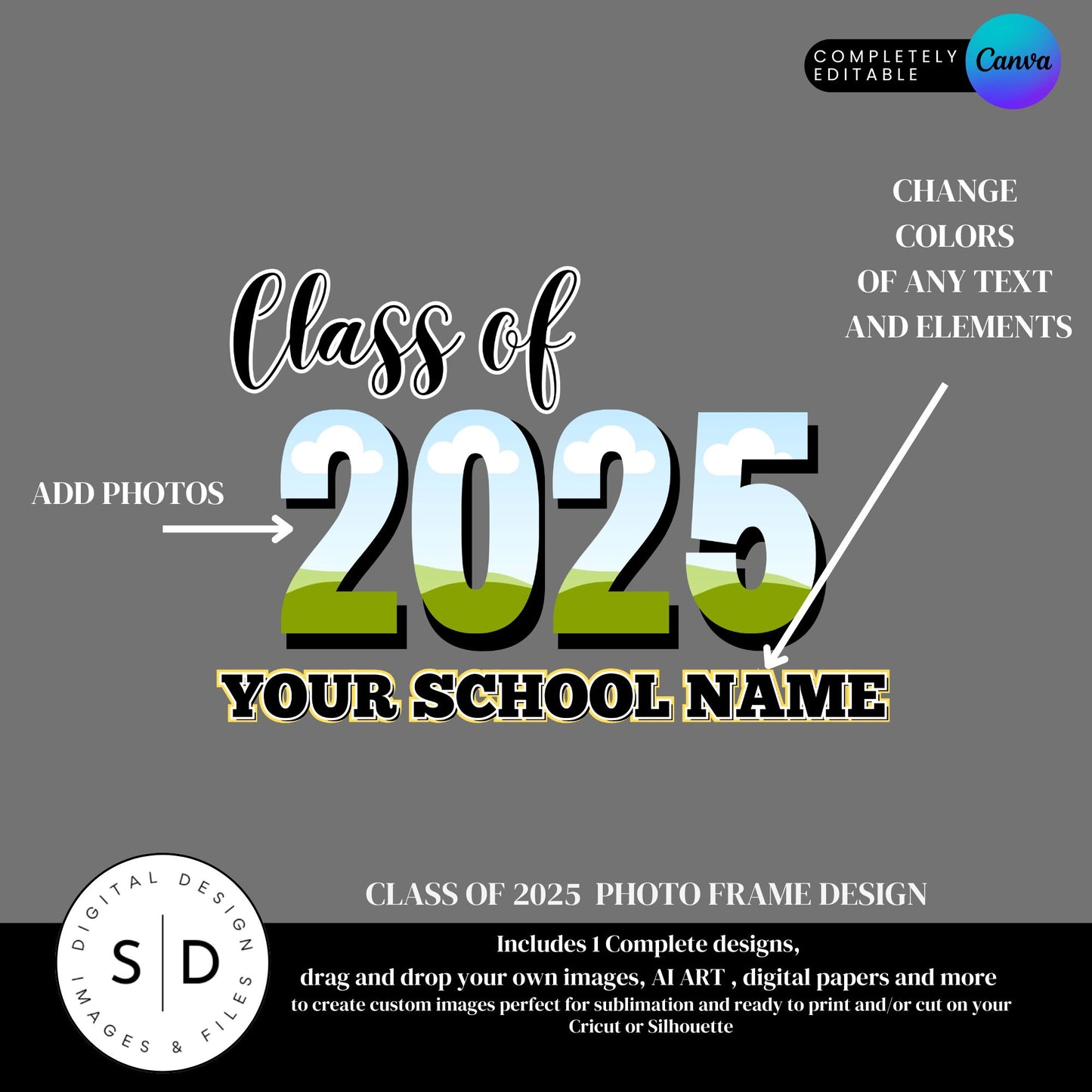 Class of 2025 Canva Photo Frames Template