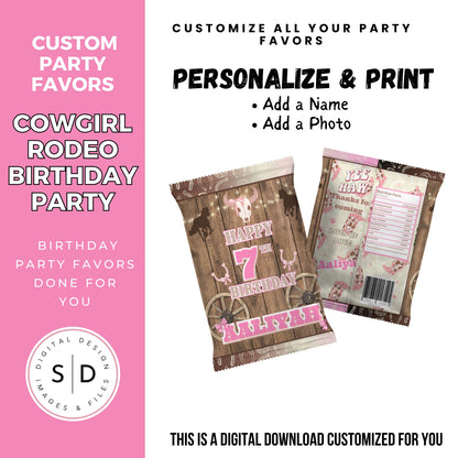 Cowgirl Rodeo Birthday Party Favors DFY