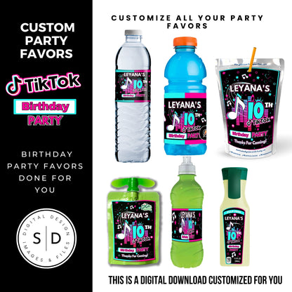 Tik Tok Social Media Party Printable Favor Designs DFY
