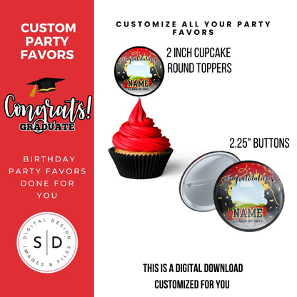 Class of 2025 Graduation Party Favor Canva Template Bundle 🎓✨