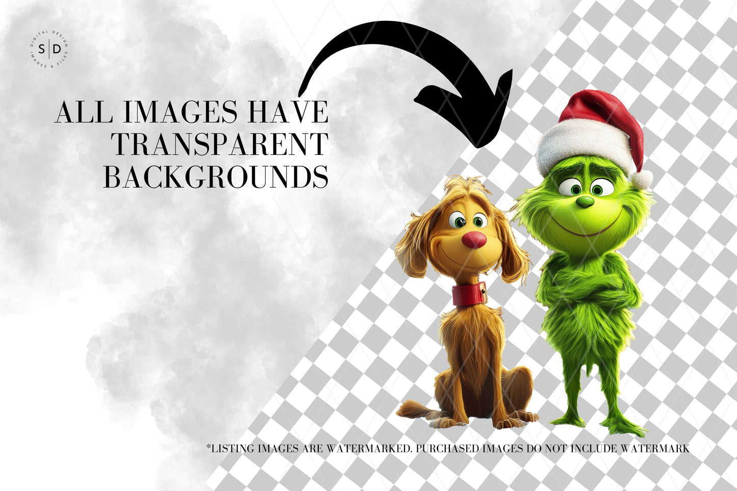 Merry Grinchmas Clipart PNG/JPG Bundle