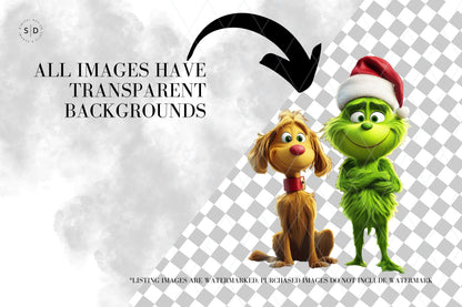 Merry Grinchmas Clipart PNG/JPG Bundle