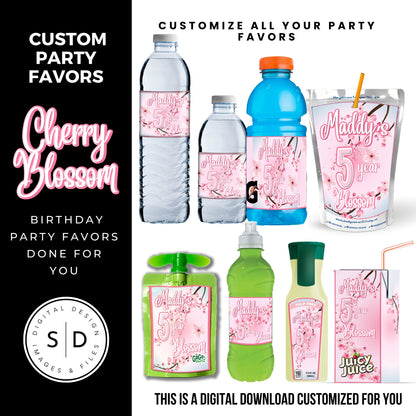 Cherry Blossom Party Printable Favor Designs DFY