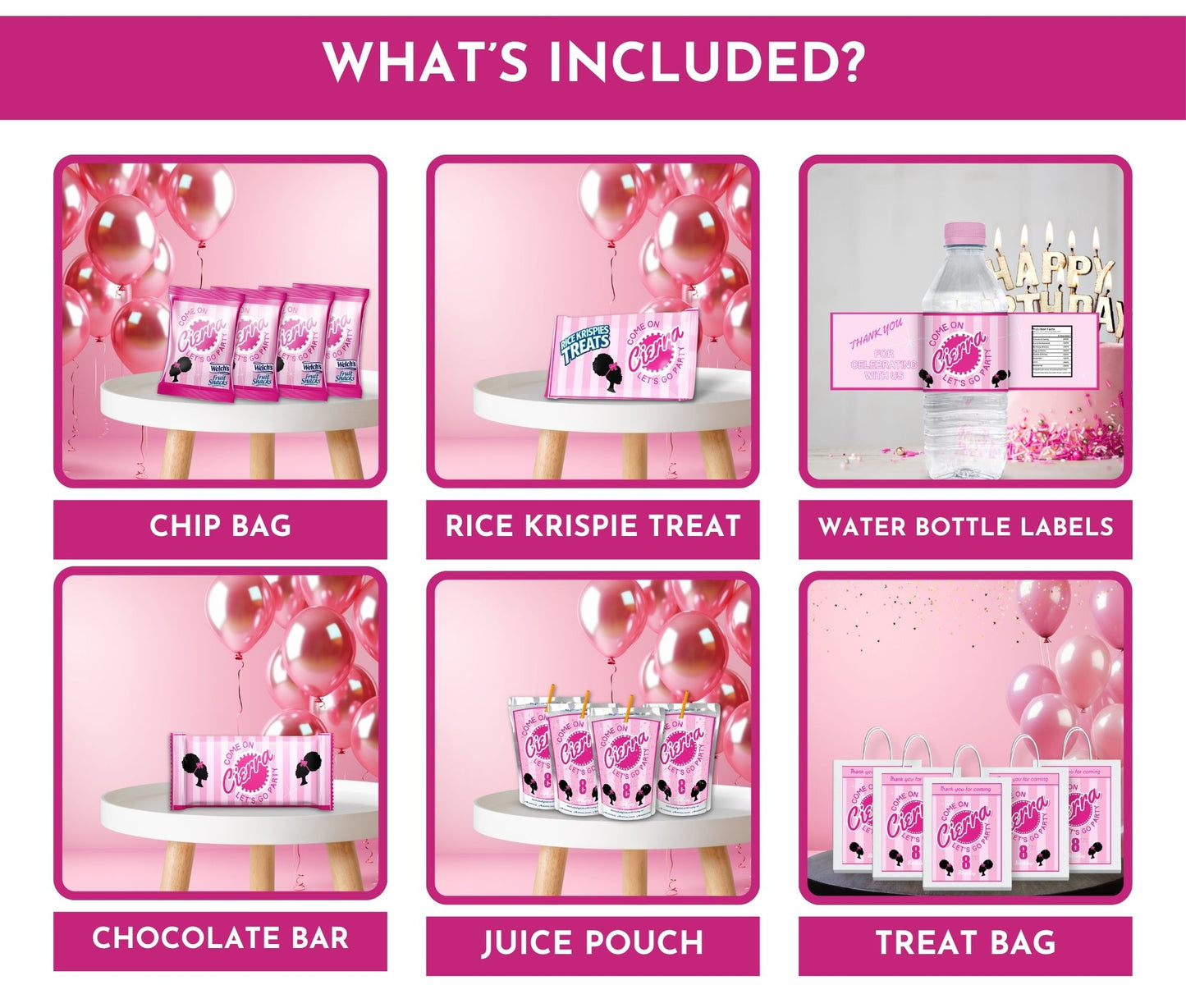 Afro Fashion Doll Classic Pink Party Pack