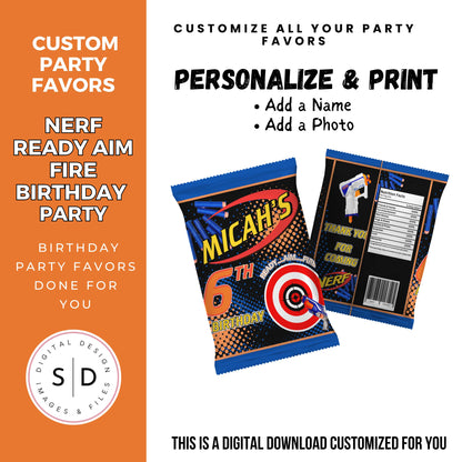 Nerf Ready Aim Fire Birthday Party Favors DFY