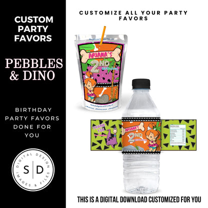 Pebbles & Dino Stone Age Birthday Party Favors DFY