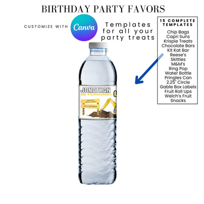 Under Construction Birthday Party Favor Templates Bundle