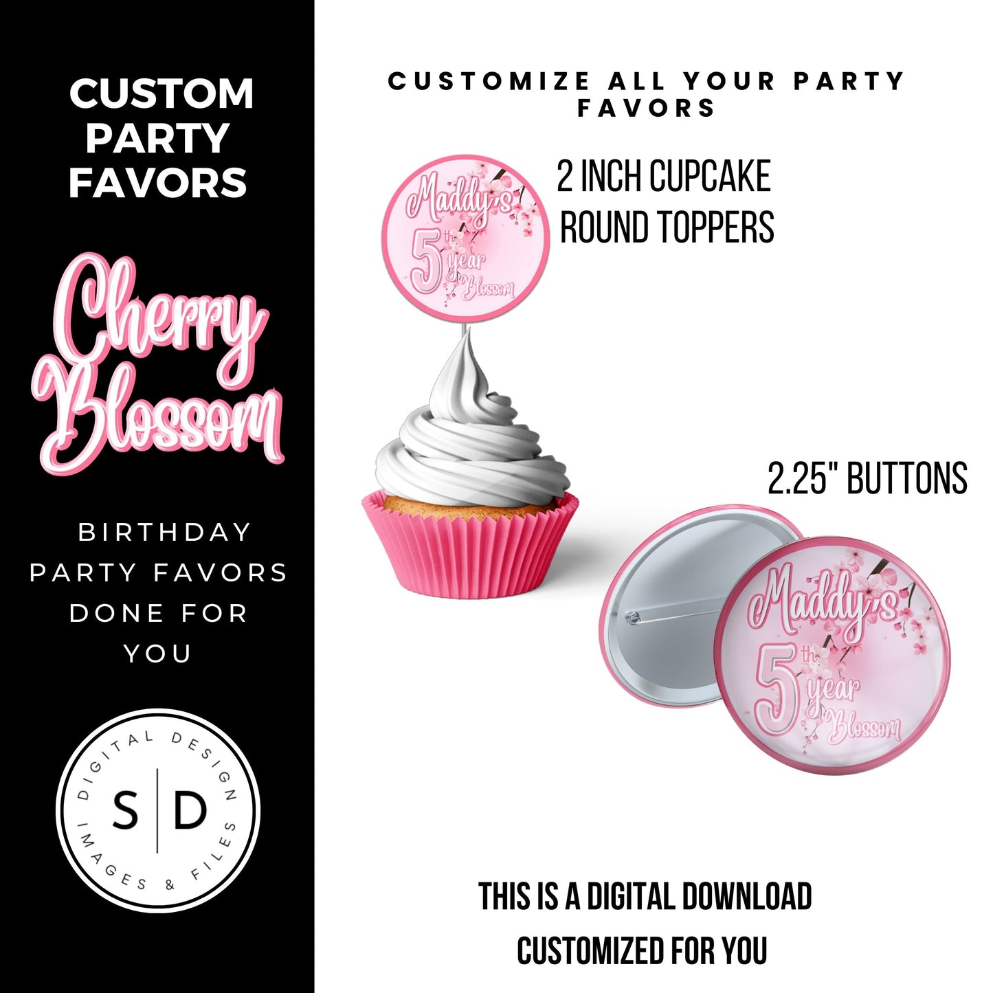 Cherry Blossom Party Printable Favor Designs DFY