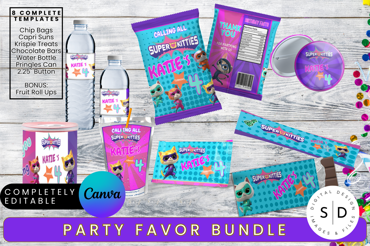 Super Kitties Birthday Party Pack