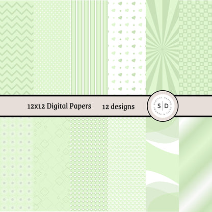 Pastel Pattern Paper Digital Papers Bundle