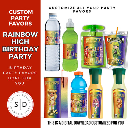 Rainbow High Birthday Party Favors DFY
