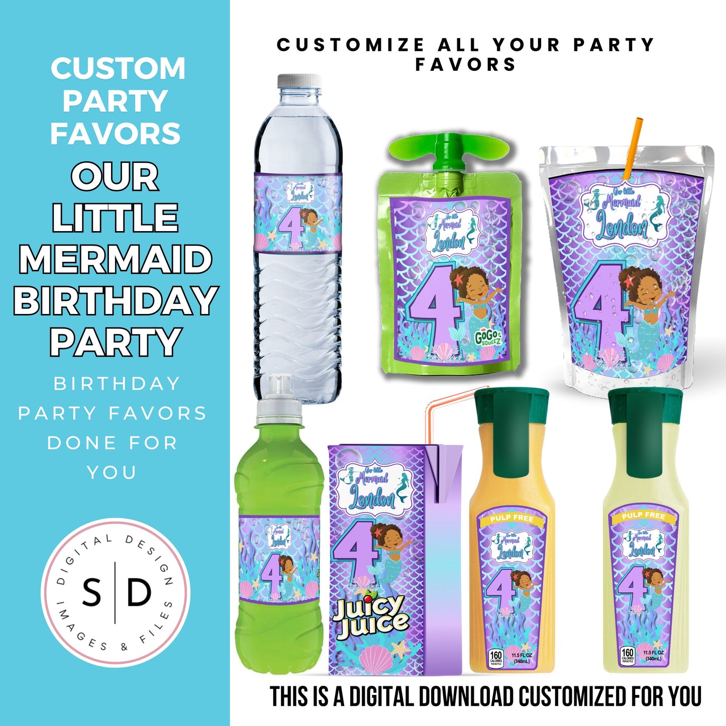 Our Little Mermaid Birthday Party Favors DFY