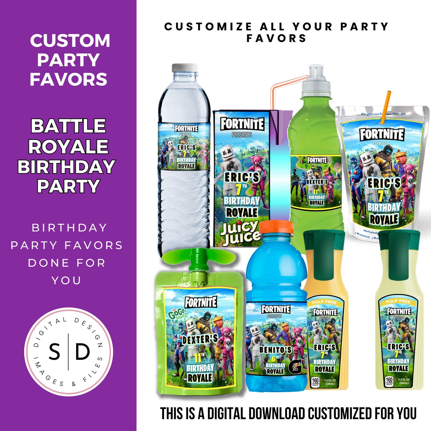 Fortnite Battle Royale Birthday Party Favors DFY