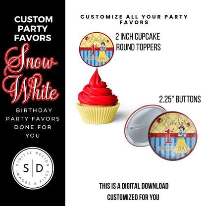 Snow White Party Favor Templates Bundle