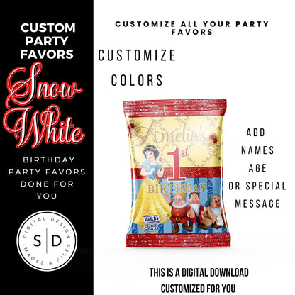 Snow White Party Favor Templates Bundle