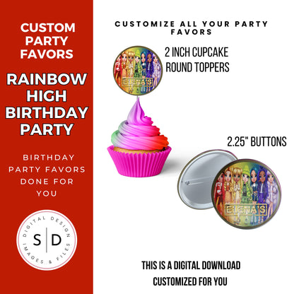 Rainbow High Birthday Party Favors DFY