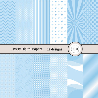 Pastel Pattern Paper Digital Papers Bundle