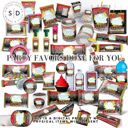Class of 2025 Graduation Party Favor Canva Template Bundle 🎓✨