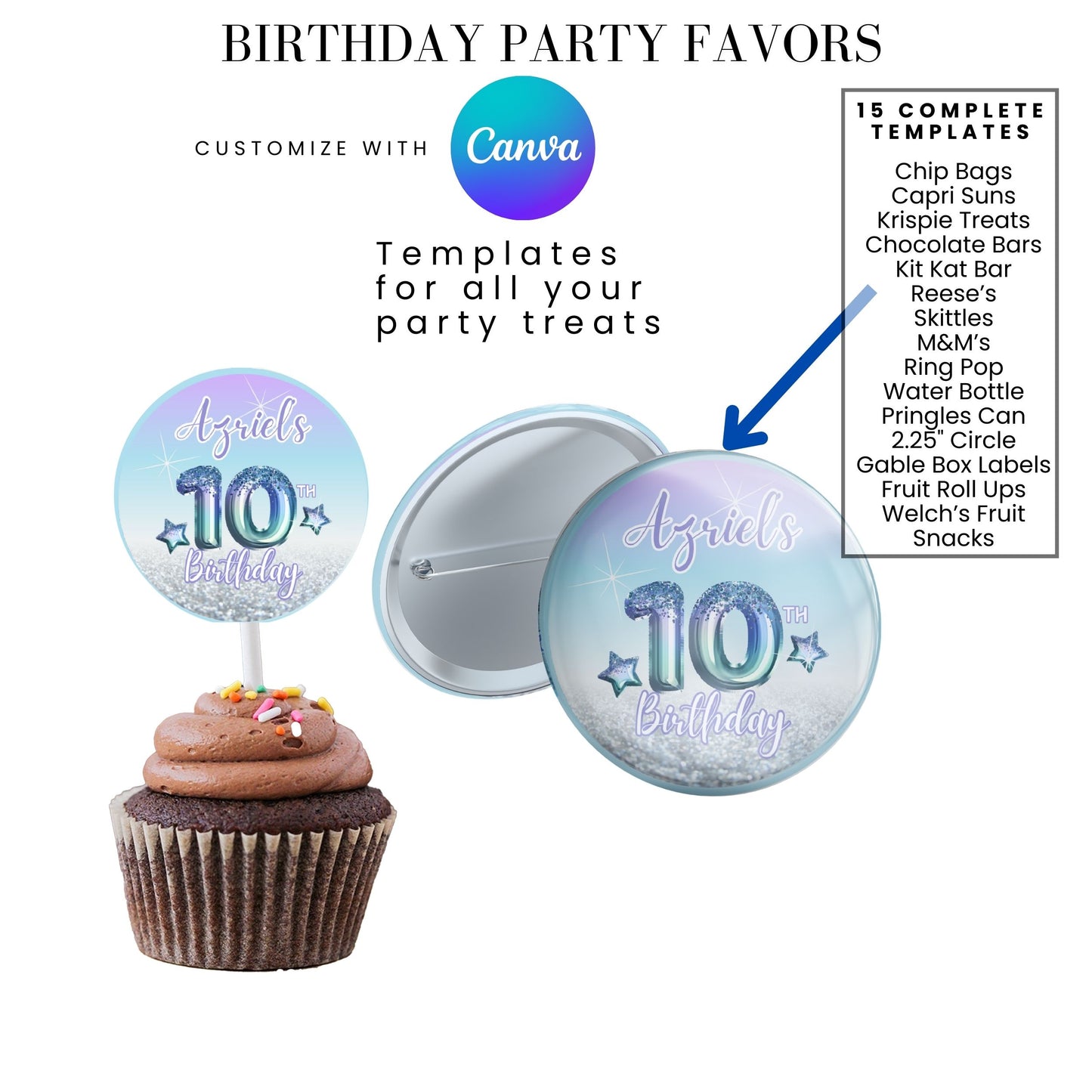 Ocean Foils Birthday Party Favor Templates Bundle