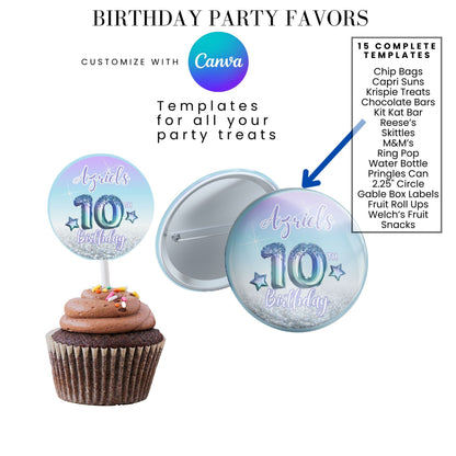Ocean Foils Birthday Party Favor Templates Bundle